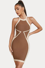 Color Stickers Slim Fit Sleeveless Dress