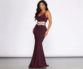 Davia Rhinestone Pretzel Charming Trim Mermaid Dress