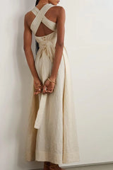 Summer Cross Wide Loop Wrap Dress