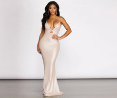 Yvonna Cross Stylish Back Foil Dress