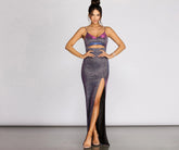 Marisol Shining Stylish High Slit Dress