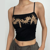 Abstract Contrast Backless Square Neck Cami Top