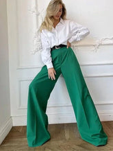 Outfits Trends New Spring Summer Women'S Casual Straight Classic Green Black Rose Red High Waist Pants Korean Wide Leg Trousers For Women