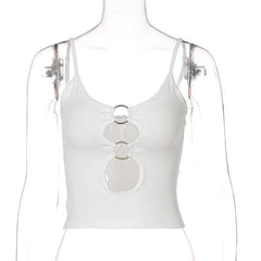 Hollow Out Low Cut Ring Cami Top