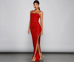 Fatima Sequin Cowl Charming Neck Bodycon Formal Dress