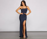 Yuri One Stylish Shoulder Lurex Dress