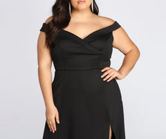 Plus Lucy Formal Charming High Slit Dress
