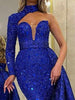 Shiny Halter Shoulder Irregular Dress