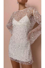 See-Through Mesh Two-Piece Suspender Dress