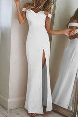 Elegant Backless High Opening Off The Shoulder Irregular Dresses(5 Colors)