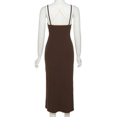 Cross Back Hollow Out Backless Cami Cami Dress