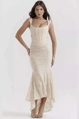 Off-Shoulder High Waist Maxi Dress