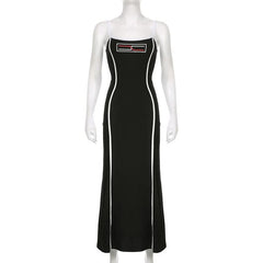 Stitch Contrast Square Neck Cami Maxi Dress - Final Sale