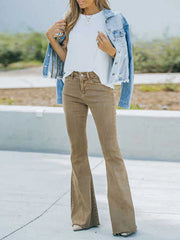 Women'S Jeans High Waist Mopping Vintage Flared Trousers