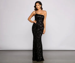 Meredith One-Shoulder Stylish Sequin Formal Dress