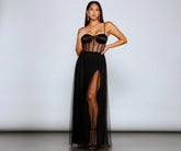 Zoya Mesh Stylish Tulle Bustier Dress