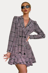 Waist Slimming Long-Sleeved Suit Dress
