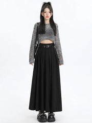 Women'S A-Line Pleated Skirt With Wide Hem