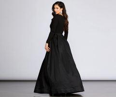 Rhonda High Stylish Slit Taffeta Dress