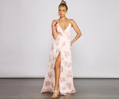 Anna Floral Stylish Chiffon A-Line Dress