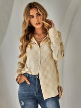 Fashion Cardigan Slim Check Shirt Top
