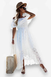 White One Shoulder Summer Maxi Dress