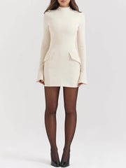 Vintage Cream Stylish Mini Dress