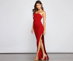 Kinsley One-Shoulder Stylish High-Slit Dress