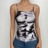Body Pattern Contrast Backless Cami Top
