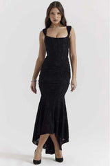 Off-Shoulder High Waist Maxi Dress
