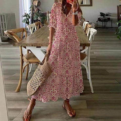 Commuter V-Neck Midi Dress
