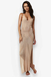 Knitted Suspender Long Beach Dress