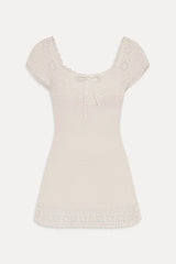 Lover Crochet Knit Mini Dress - White