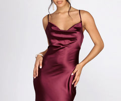 Londyn Formal Stylish Sleeveless Satin Dress