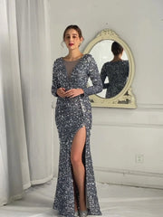 Ella Sequined Large Charming Split Mermaid Dress