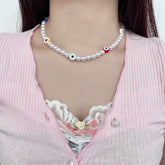 Clay Flower Multicolor Faux Pearl Necklace