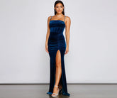 Claudia A-Line Stylish Velvet Formal Dress
