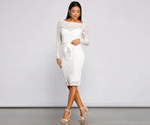 Keely Lace Stylish Sweetheart Midi Dress