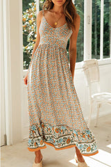 Bohemian Floral Split Joint V Neck Princess Dresses(3 Colors)