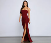 Gia Lace-Up Stylish Formal High-Slit Dress