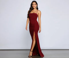 Gia Lace-Up Stylish Formal High-Slit Dress