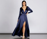 Cynthia Satin Stylish Slit Formal Dress