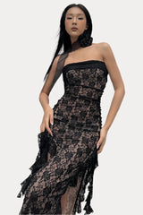 Lace Double Layer Tube Dress