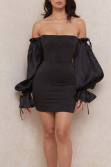 Bell Sleeve Off-The-Shoulder Mini Dress
