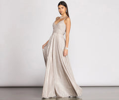 Shira Shine Stylish Lace Back Gown