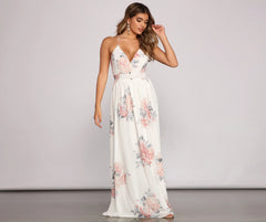 Forever Gorgeous Floral Charming Chiffon Maxi Dress