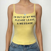 Letter Print Contrast Square Neck Bowknot Cami Top