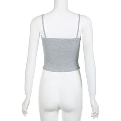 Lace Hem Contrast V Neck Bowknot Cami Top