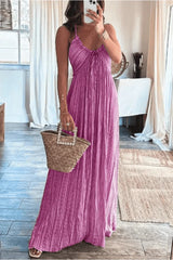 Summeer Backless U Neck Suspender Long Dress