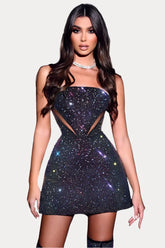Off-Shoulder Slim Casual Hollow Out Slim Mini Bandage Dress